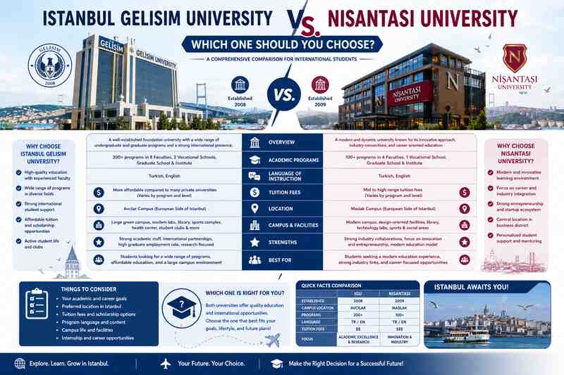 Istanbul Gelisim University vs. Nisantasi University: Which One Should You Choose?